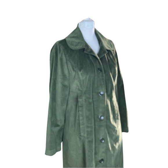 Isabella Bird Womens Velvet Trench Coat Size 10 Green - Picture 9 of 15